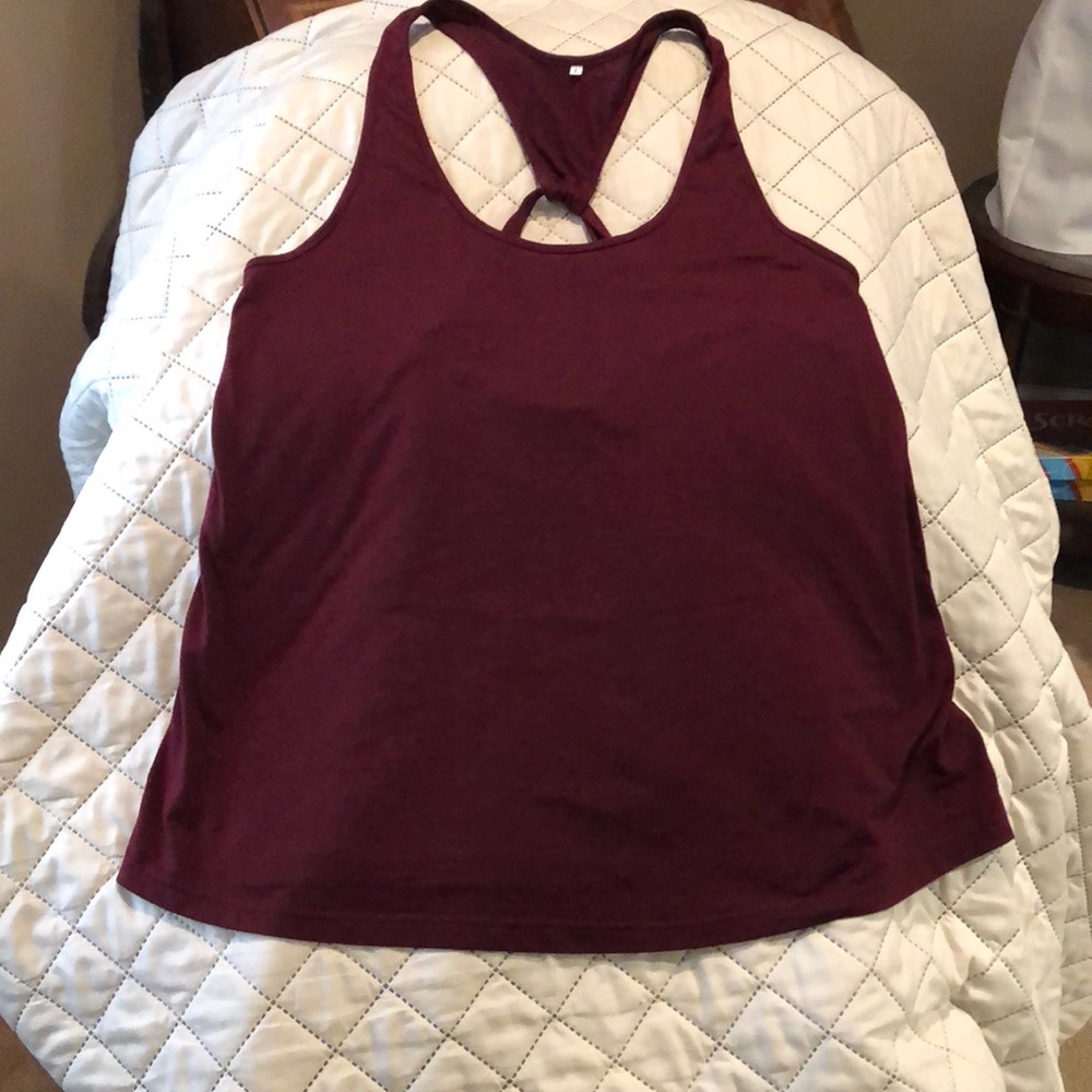 Burgundy women’s large cotton tank top